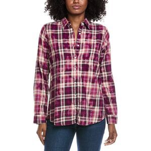 Nu Vintage Womens  Flannel Shirt, Purple